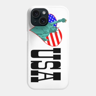 Statue of Liberty in the heart and USA Phone Case