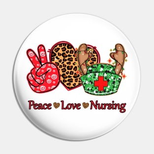 Peace Love Nursing Chirstmas Pin