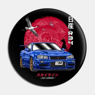 Nissan Skyline GTR R34 Back Print Pin