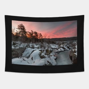 Great Falls Winter Twilight Tapestry