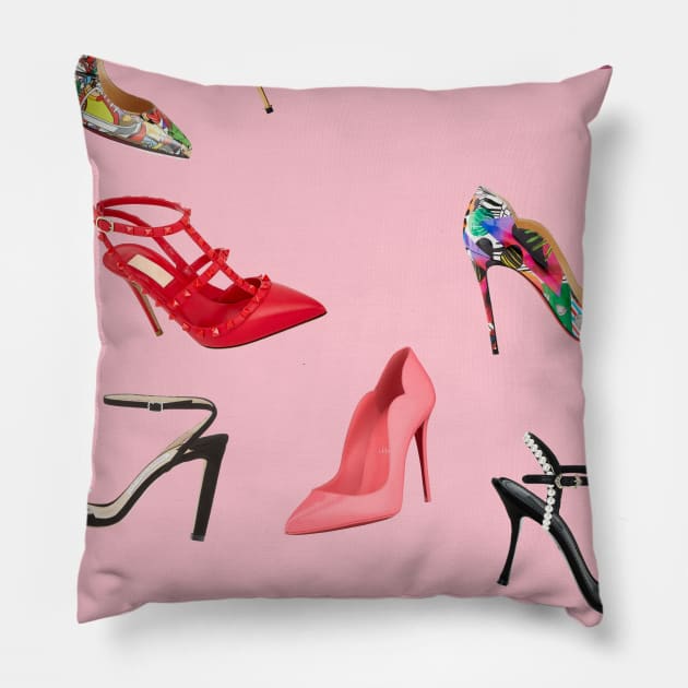 High Heel Pumps Stilettos Fashion Heels Shoes Pillow by Lorri's Custom Art