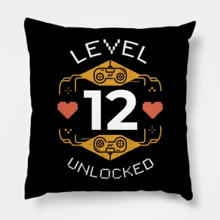 Retro Gaming Level 12 Unlocked Pillow