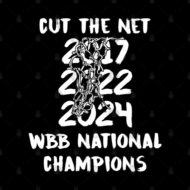 Cut the Net 2024 Womens Basketball National Champions by Tomorrowland Arcade