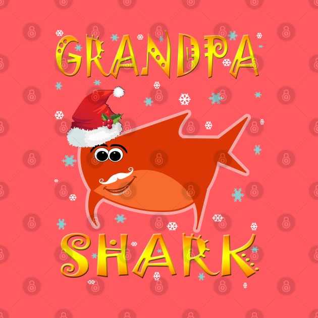 Christmas Grandpa Shark Funny  Design Gift Idea by werdanepo