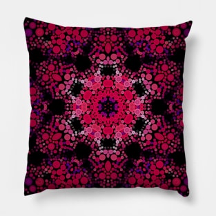 Dot Mandala Flower Pink and Purple Pillow