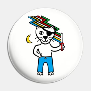 Disabled flag pirate cat Pin