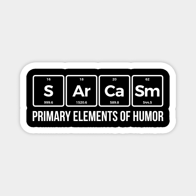 Sarcasm Elements of Humor Periodic Table Graphic T-Shirt Magnet by RedYolk