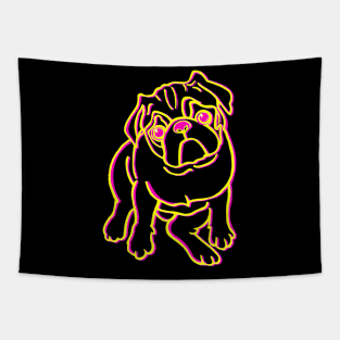 Neon Pug Design Tapestry