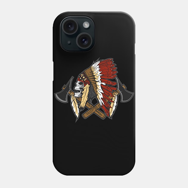 SKULL INDIAN NATIVE Phone Case by beanbeardy