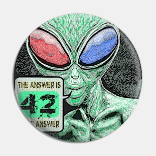 Alien Hitchhikers Humor 42 Joke Pin