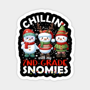 Chillin' With My 2nd Grade Snowmies Teacher Christmas Gift Magnet