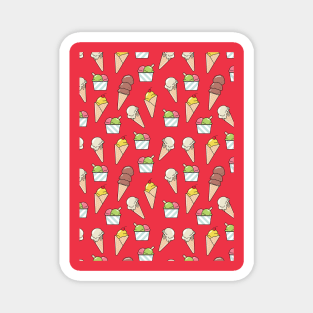 Colorful and Bright Summer Ice Cream Pattern Magnet