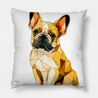 Geometric French Bulldog No. 1: Light Background (on a no fill background) Pillow