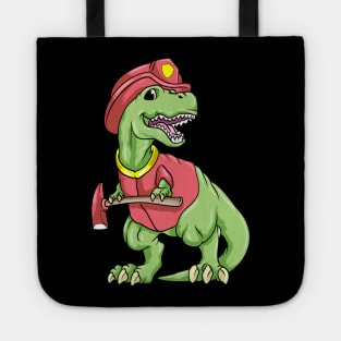 Dinosaur as firefighter with ax Tote