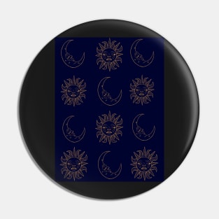 Sun and moon pattern print Pin