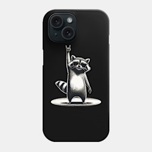 Retro Raccoon Rock and Roll Music Gift Funny Raccoon Phone Case