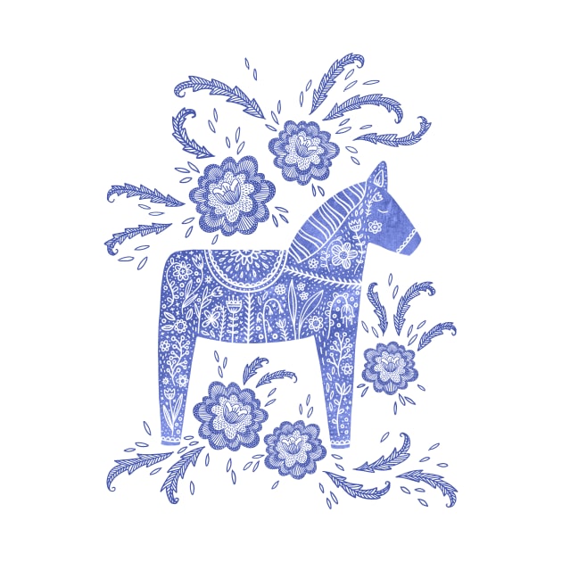 Swedish Dala Horse Blue by NicSquirrell