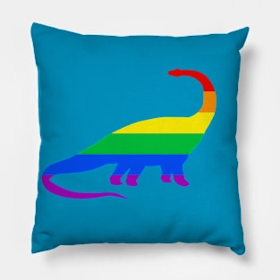 Brontosaurus LGBTQ Pride Dino Design Pillow