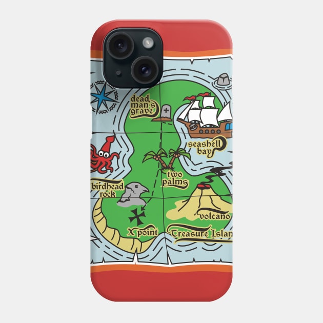 Pirate Treasure Map Phone Case by MBK