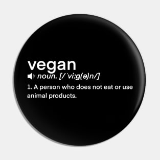 Dictionary Definition word- Vegan Pin