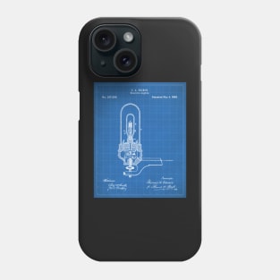 Light Bulb Patent - Industrial Design Housewarming Art - Blueprint Phone Case