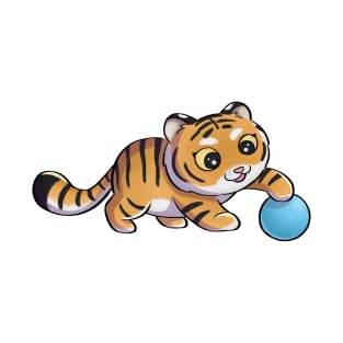 Cute Tiger Playing With Ball T-Shirt