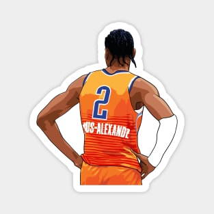 Shai Gilgeous-Alexander Vector Back Orange Above Waist Qiangy Magnet