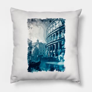 Colosseum Rome Italy Vintage Abstract Travel Art Style Pillow