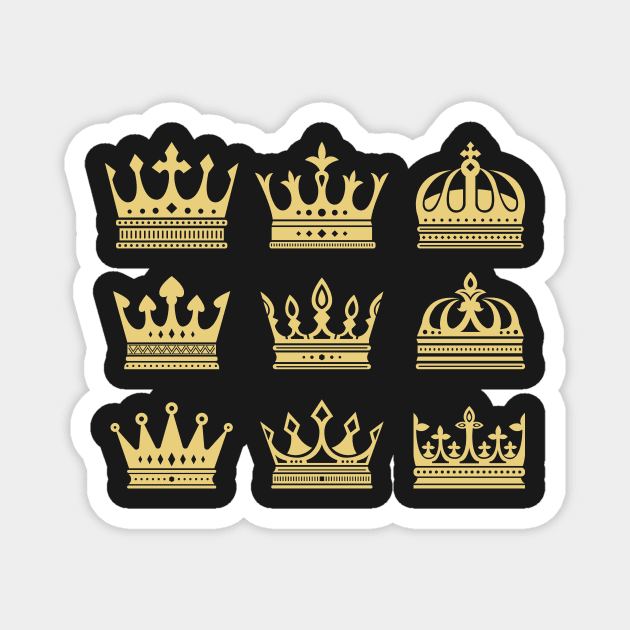 Assorted Gold Crowns Magnet by bluerockproducts