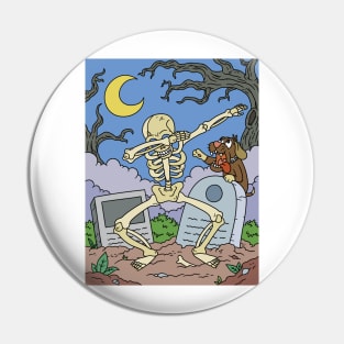 Skelleton Dab Halloween Gift Pin