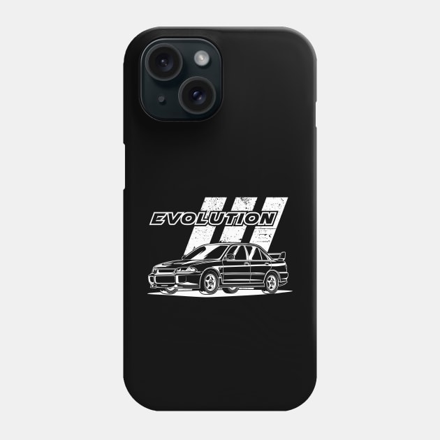 Lancer Evolution III (White Print) Phone Case by WINdesign