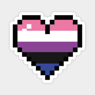 Genderfluid 8 bit heart Magnet