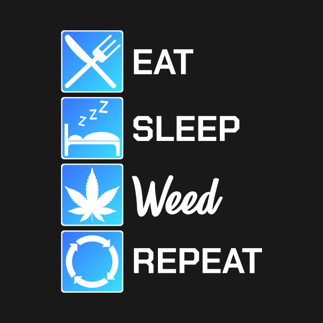 Cannabis Eat Sleep Weed Repeat Reefer Pothead Gift by bigD