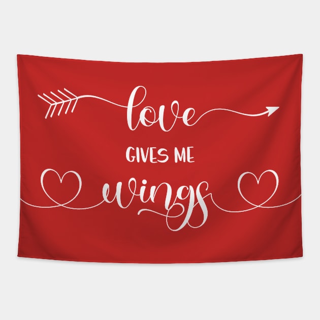 Love Gives Me Wings Tapestry by TeaTimeTales