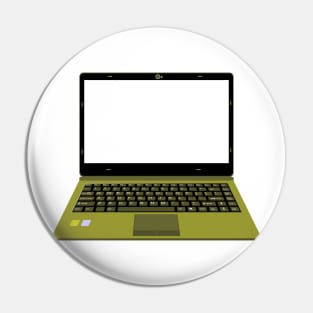 realistic laptop vector illustration in yellow and green color Pin