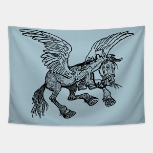 Vintage Pegasus Cartoon Tapestry