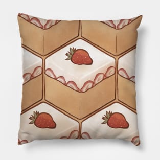 Strawberry Cake Cube Pillow