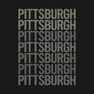 Gray Text Art Pittsburgh T-Shirt