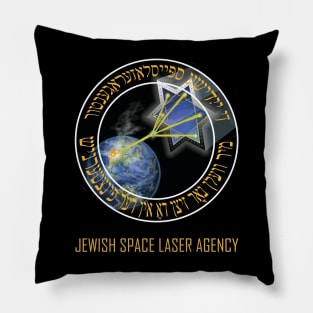 Jewish Space Laser Agency (logo with caption) Pillow