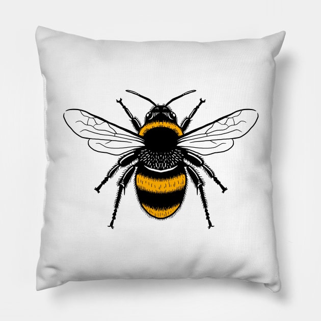 Worker Bee Symbol - Manchester Bee Pillow by dumbshirts