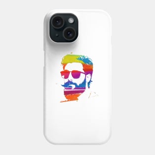Rainbow paint splat bearded guy Phone Case