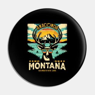 Anaconda Montana - Mule Deer Sun Georgetown Lake Montana Pin