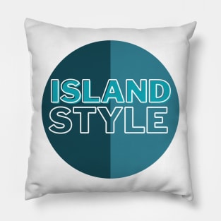 island style hawaii blue tricolor circle Pillow