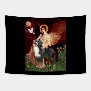 Bernese Mountain Dog with Angel (adapted from famous art) Tapestry