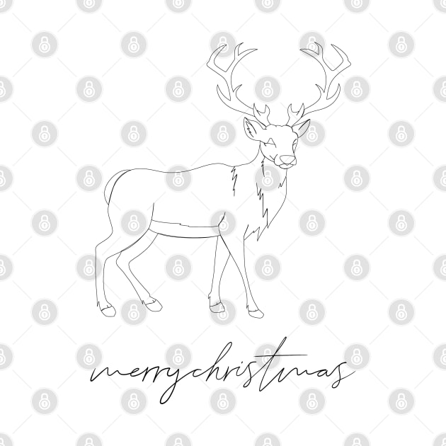 Reindeer Line Art by ShutterStudios