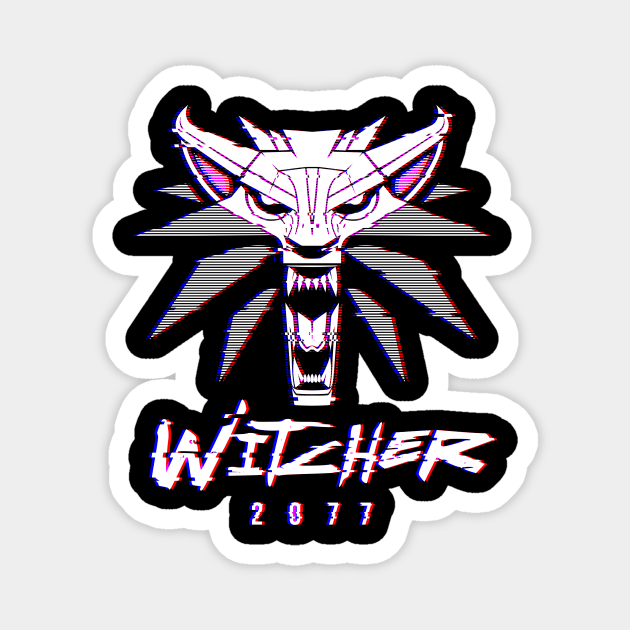 White Wolf 2077 Magnet by Glassstaff