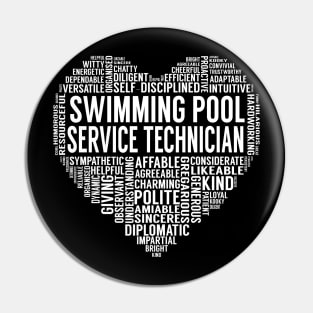 Swimming Pool Service Technician Heart Pin