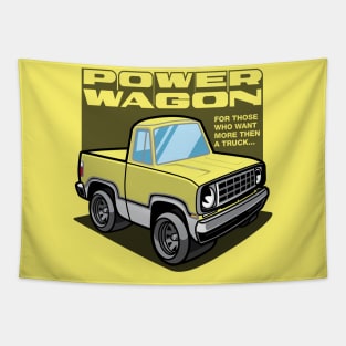 Bright Yellow Power Wagon (White Base) Tapestry