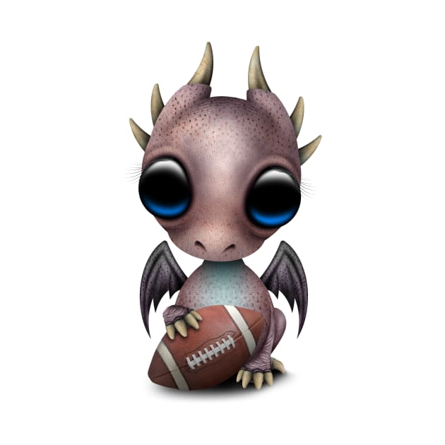 Baby Dragon Playing With Football by jeffbartels