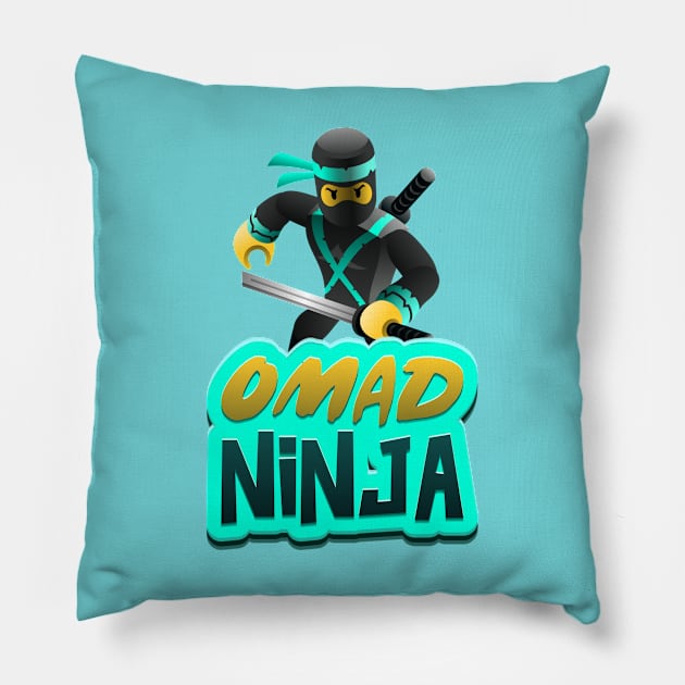 Omad ninja Pillow by Printorzo